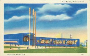 New York World's Fair Food Building #3 Souvenir Grinnel linen Postcard 22-2017