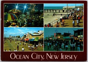 Ocean City NJ-New Jersey, Boardwalk Ocean Night Market Store, Postcard 1987