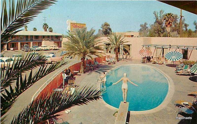 Flamingo Hotel PHOENIX, ARIZONA Petley Studios pool 4487 postcard