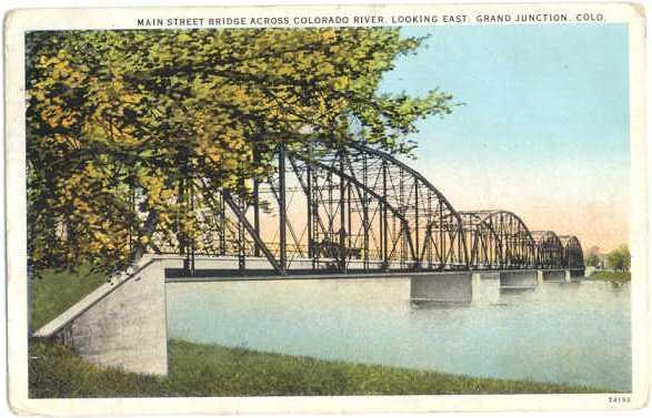 Main Street Bridge Across Colorado River Looking East, Grand Junction CO, 1930