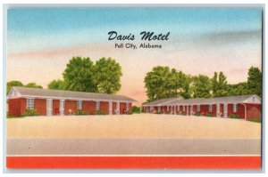 Pell City Alabama Postcard Davis Motel Exterior Building c1940 Vintage Antique