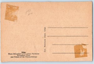 Liege Belgium Postcard St. Lambert Place and Palace of Princes-Bishops c1920’s