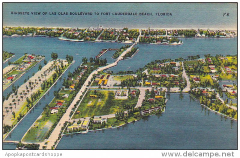 Birds Eye View Las Olas Boulevard to Fort Lauderdale Beach Florida