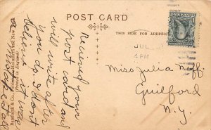 Man and Woman with Twins Up With the Larks Multiple Birth Postcard