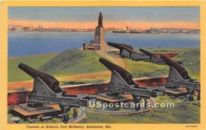 Cannon, Historic Fort McHenry - Baltimore, Maryland MD Postcard