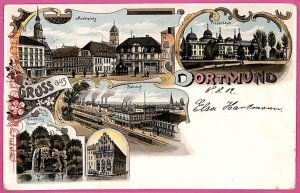 af8456 - GERMANY - postcards VINTAGE POSTCARD - greeting from Dortmund - 1902-