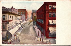 Postcard 11th Street, Looking East, Petticoat Lane in Kansas City, Missouri