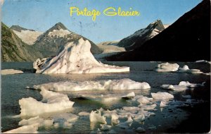 Portage Glacier Kenai Peninsula Anchorage Alaska Chrome Cancel WOB Postcard 