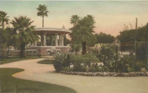 SAN ANTONIO, Texas TX  Handcolored BAND STAND ALAMO PLAZA  Albertype  Postcard