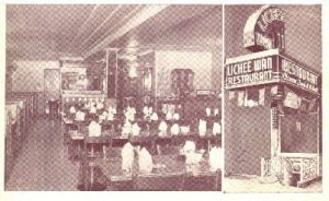 Lichee Wan, Long Island, NY, USA Chinese Restaurant 1940 light crease right t...