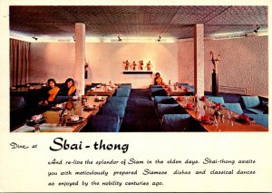 Thailand Bangkok Sbai-thong Restaurant Interior 1966 Calender Business Card