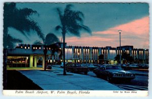 WEST PALM BEACH AIRPORT, Florida FL ~ at Dusk ca 1970s ~ 4x6 Postcard