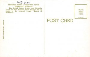 Princess Hotel Porch and Flags Pembroke  Bermuda Postcard