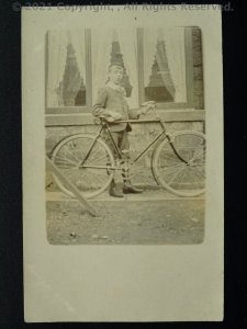 SHILPLEY Church Lane JAME BROWN & BIKE BACK OF HOPE WELL HOUSE c1905 RP Postcard