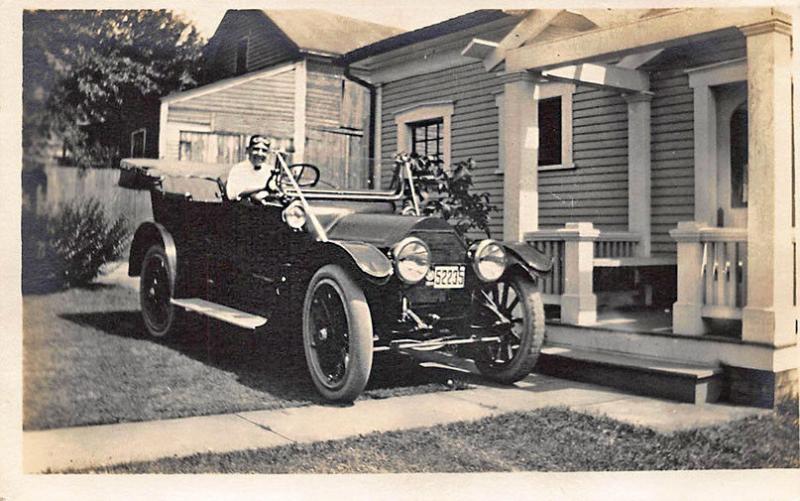 1914 License Plate  #52235  Automobile Real Photo Postcard