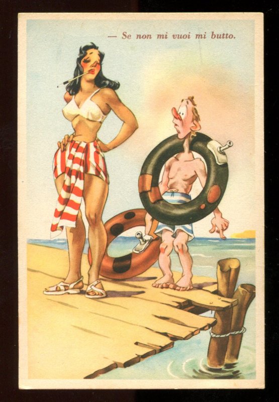 dc1818 - ITALY Pin-Up Girl Bathing Beauty 1920s Artist Postcard