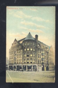 SPRINGFIELD MASSACHUSETTS YMCA BUILDING DOWNTOWN VINTAGE POSTCARD