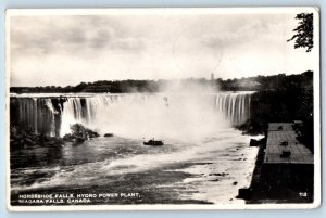 Niagara Falls Canada Postcard Horseshoe Falls Hydro Power Plant 1938 RPPC Photo