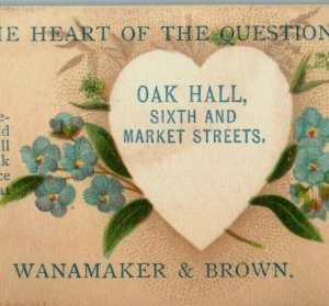 1870's Wanamaker & Brown The Heart Of The Question Forget-Me-Nots Heart P166