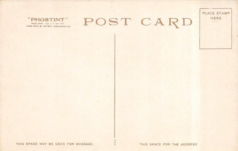 MONTECITO, California   GARDEN MAIN AXIS FROM CASINO   Phostint c1910s Postcard