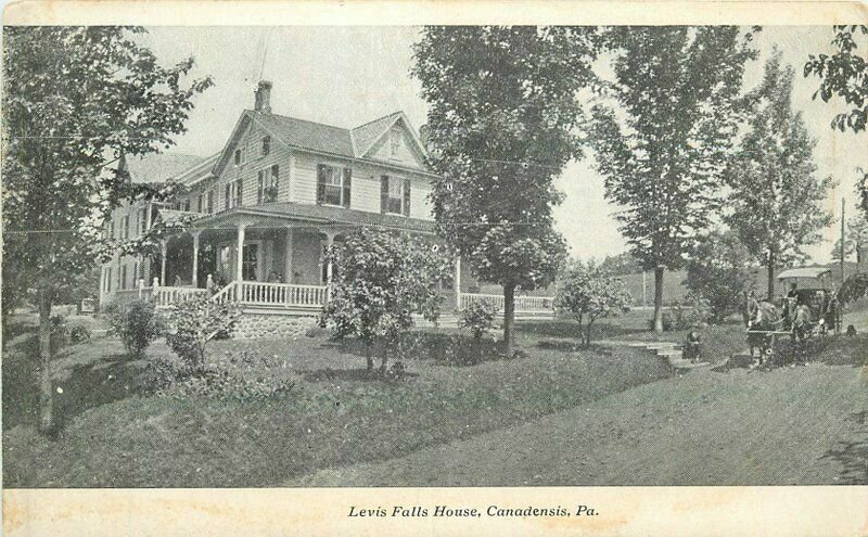 Canadensis Pennsylvania Lewis Falls House roadside 1911 Postcard 22-417