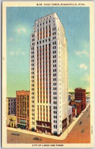 Rand Tower Minneapolis Minnesota MN City Of Lakes And Parks Postcard