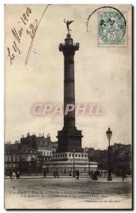 Paris Old Postcard Place de la Bastille July Column