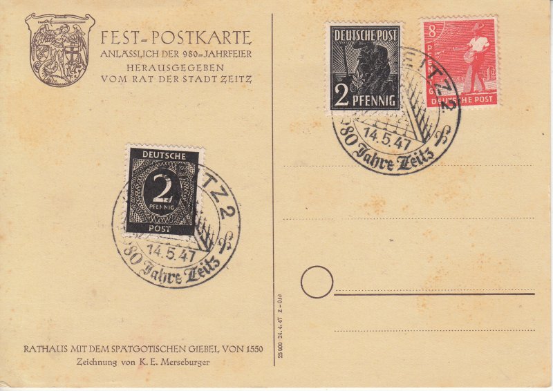 ZEITZ 980TH ANNIVERSARY - SPECIAL CANCELS 1947