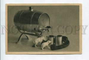 427262 BEER barrel & Happy ELEPHANT Vintage Greeting postcard