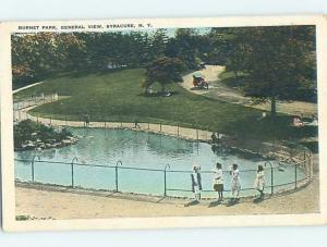 Unused W-Border PARK SCENE Syracuse New York NY hk6705