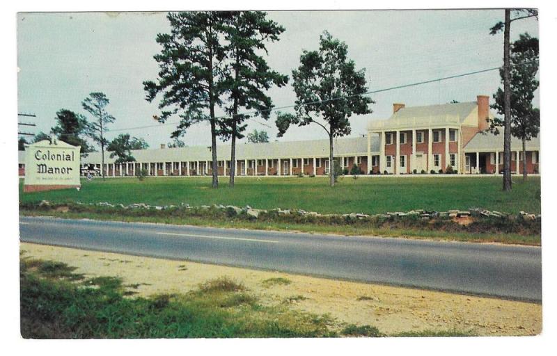 Weldon NC Colonial Manor Motel North Carolina Vtg Postcard