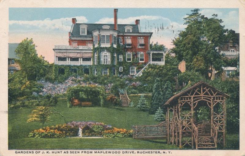 Home and Gardens of J K Hunt from Maplewood Drive Rochester New York pm 1915 DB