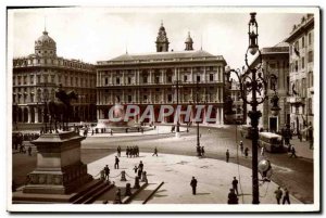 Old Postcard Genova Piazza De Ferrarl