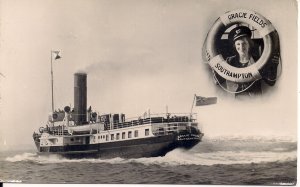 RPPC Southampton UK, Ship, Actress Gracie Fields in Sailor's Uniform, 1930's?