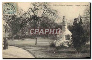 Postcard Old Paris Luxembourg Garden Landscape