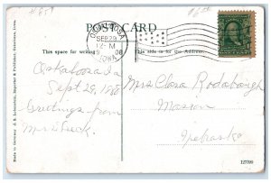 1908 Post Office Exterior Roadside Oskaloosa Iowa IA Posted Vintage Postcard