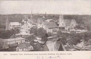 Iowa Des Moines Birds Eye View Northwest From Equitable Building