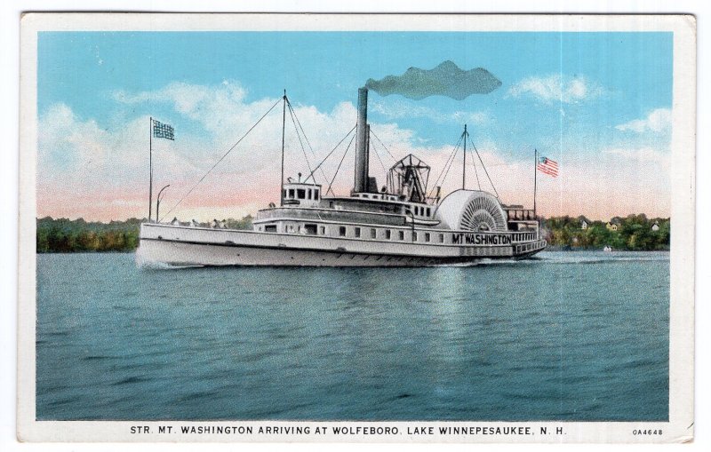 Str. Mt. Washington Arriving At Wolfeboro, Lake Winnepesaukee, N.H.