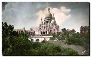 Old Postcard Paris Strolling Basilique du Sacre Coeur in Montmartre