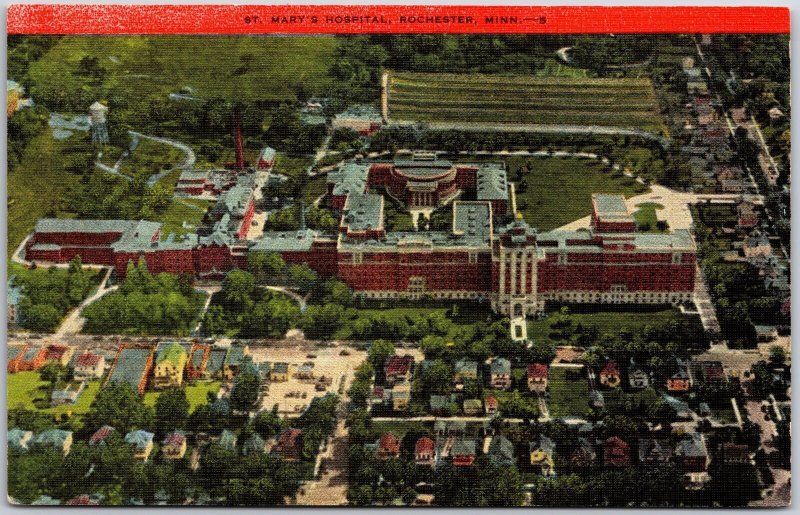 Saint Mary's Hospital Rochester Minnesota MN Panorama City Buildings Postcard