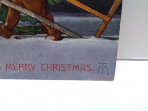 Dwarfs Gnomes Elves Christmas Postcard Fantasy 1912 Ernest Nister Bavaria 407