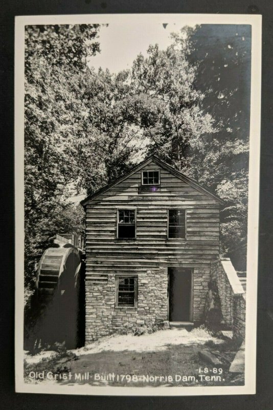 Mint Vintage Norris Dam Tennessee Old Grist Mill Real Picture Postcard 