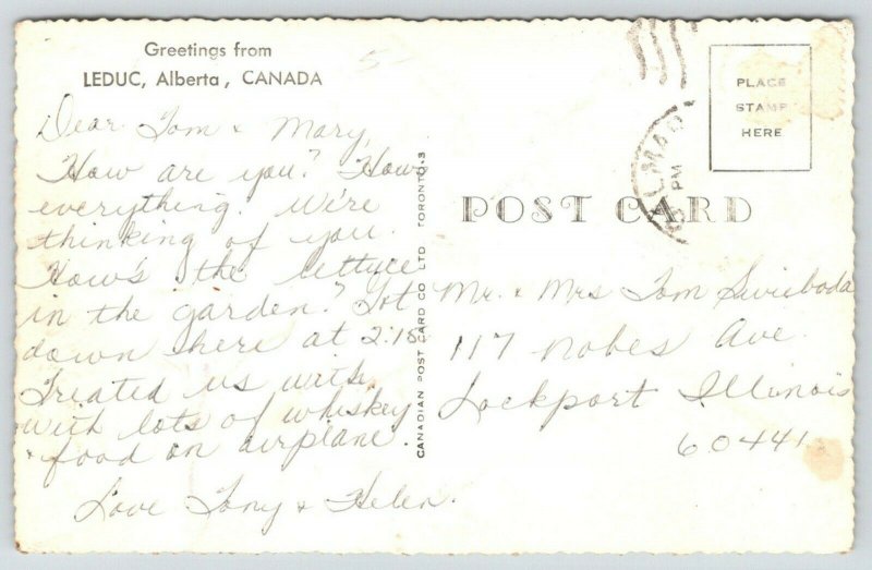 Leduc AB Hows Lettuce?Treated Us w/WhiskeyExaggerated PotatoesRPPC c19115