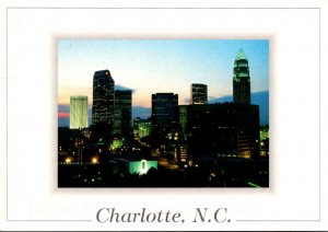 North Carolina Charlotte Skyline At Twilight 1998