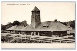 c1910 Michigan Central Depot Exterior Building Battle Creek Michigan MI Postcard