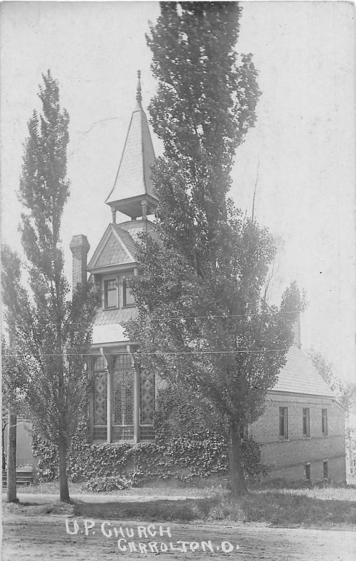 E84/ Carrollton Ohio RPPC Postcard c1910 U.P. Church Building 19