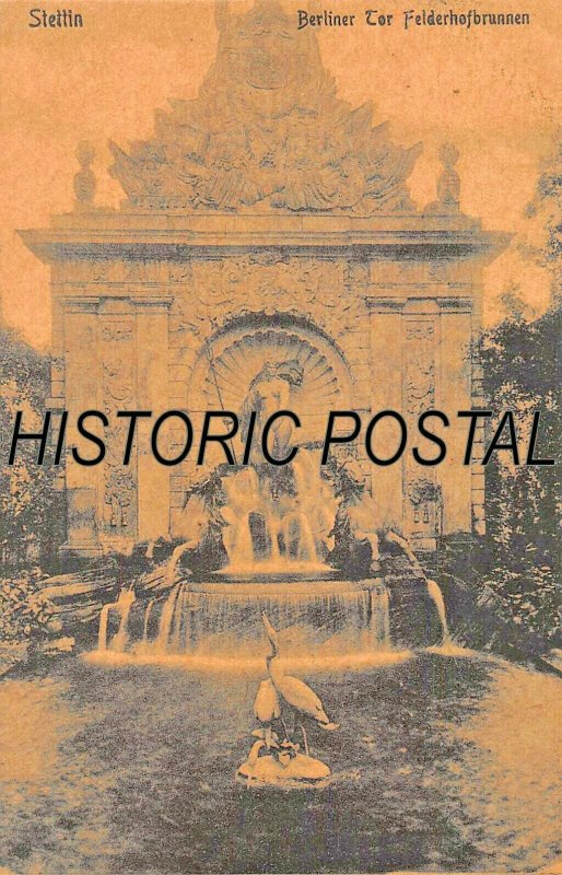 STETTIN POLAND~BERLINER TER FELDERHOFBRUNNEN~PHOTO POSTCARD