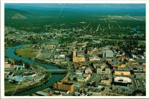 Fairbanks Alaska Postcard Gold Town aerial view