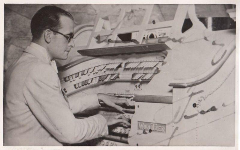 Horace Finch Wurlitzer Organ Empress Ballroom Blackpool Hand Signed WW2 Postcard