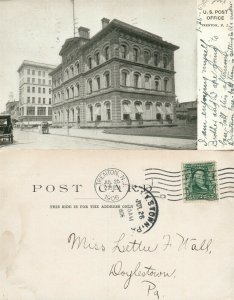 TRENTON N.J. U.S. POST OFFICE 1906 UNDIVIDED ANTIQUE POSTCARD